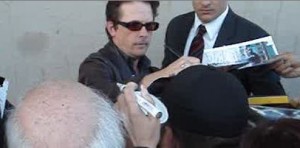 Michael J Fox signing autographs for fans jimmy kimmel 