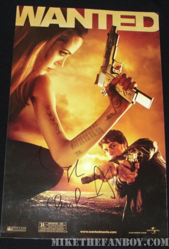 Angelina jolie signed Wanted mini poster salt premiere