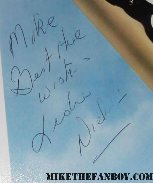 Leslie Nielsen Naked Gun hand signed autograph mini poster rare frank Drebin