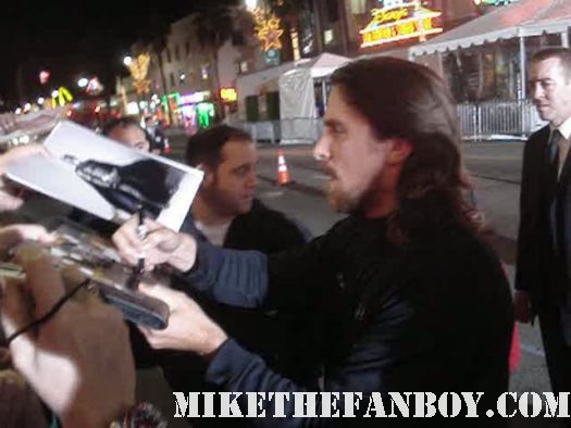 christian Bale signing autographs at the fighter premiere sexy shirtless naked rare