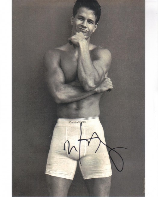 mark wahlberg signed autograph calvin klein photo shirtless hot underwear photo naked rare muscle flex 1992