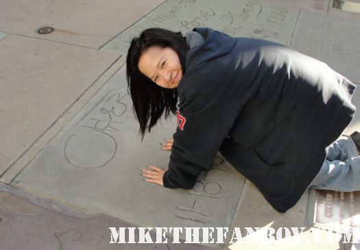 erica mike the fanboy.com rare hand signed cher footprints hand prints cement