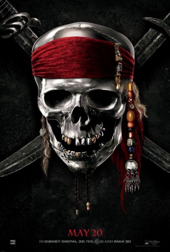 Johnny Depp as Captain Jack Sparrow in Pirates Of The Caribbean On Stranger Tides one sheet new movie poster skull orlando bloom geoffrey rush promo hot teaser one sheet movie poster penelope cruz