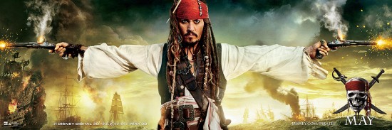 pirates of the caribbean on stranger tides johnny depp captain jack sparrow rare promo one sheet movie poster hot benny and joon blow at words end