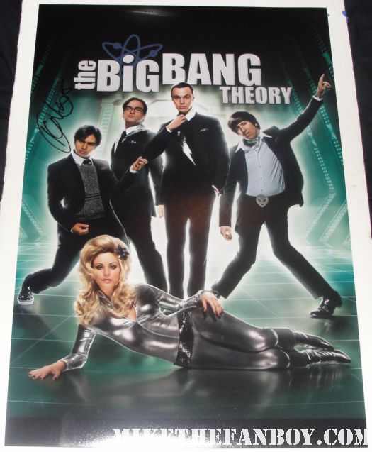 Kunal Nayyar who plays Raj Koothrappali on The Big Bang Theory signed autograph The Big Bang Theory promo mini posters season 4 rare hot rare simon helberg