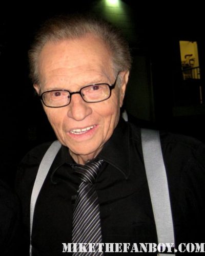 larry king from larry king live signs autographs for fans rare promo photo hot legend age old promo retired
