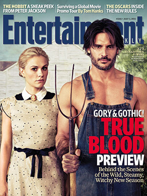 true blood american gothic entertainment weekly magazine cover anna paquin Joe Manganiello  sookie stackhouse alcide shirtless hot muscle workout promo magazine cover