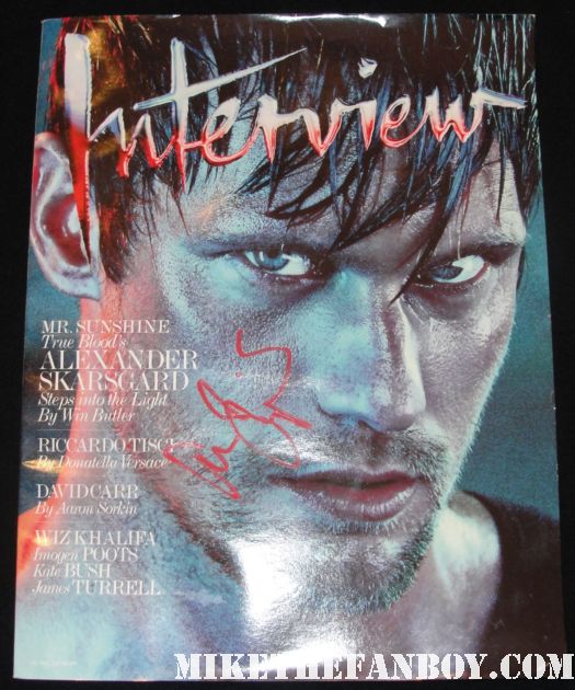 sexy alexander skarsgard on the cover of interview magazine june 2011 signed autograph hot sexy photo shoot rare promo
