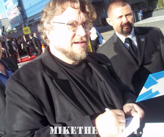 Guillermo del Toro signing autographs for fans at the are you afraid of the dark world movie premiere at the los angeles film festival hobbit rare hellboy