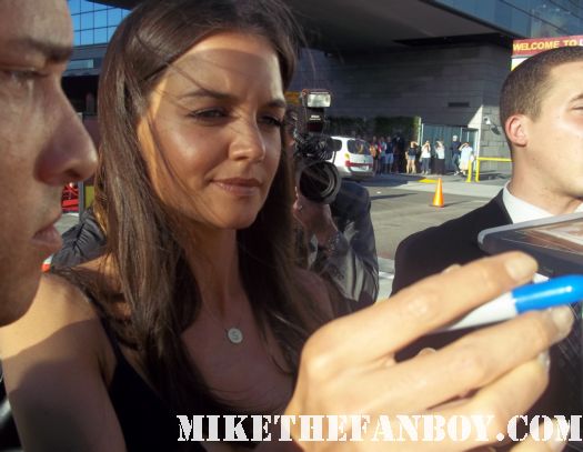 katie holmes signing autographs for fans at the Don't Be afraid of the dark world movie premiere at the los angeles film festival sexy hot rare promo batman begins pieces of april hot sexy photo shoot tom cruise