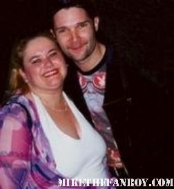 corey feldman poses for a fan photo with mike the fanboy columnist pinky lovejoy rare goonies hot sexy damn fine signed autograph