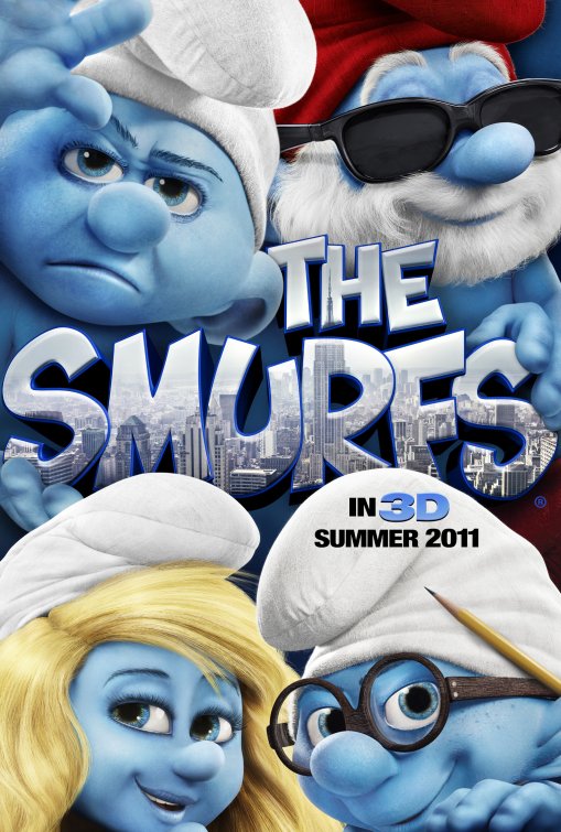 The smurfs rare one sheet movie poster french in 3d smurfette katy perry rare promo hot sexy alan cumming peyo
