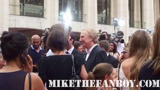 alan rickman at the harry potter premiere the harry potter and the deathly hallows part 2 new york movie premiere waiting fans for the red carpet daniel radcliffe