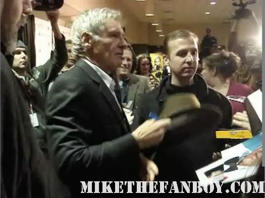 harrison ford signs autographs for fans at a special screening of extraordinary measures in chicago indiana jones blade runner promo star wars hot rare hat promo cowboys and aliens