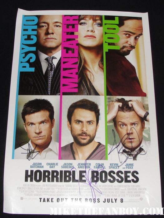 horrible bosses rare promo mini poster jason bateman jamie foxx Jason Sudeikis world movie premiere 