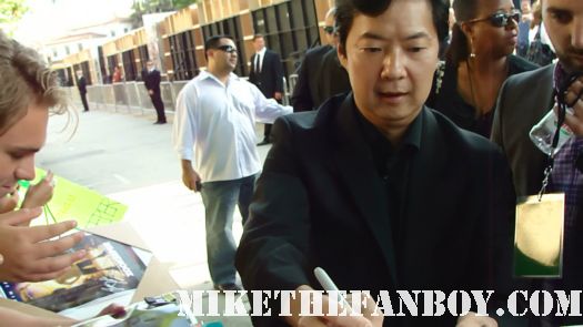 ken jeong signing autographs for fans at the zookeeper world movie premiere in Westwood ca community hangover PArt 2 mr. chow rare signed autograph promo
