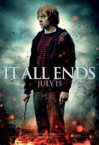 harry_potter_and_the_deathly_hallows_part_two ron weasley rupert grint ron rare individual fighting final battle character poster promo rare hot july 15th
