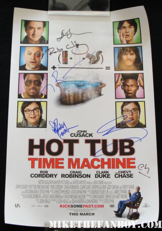 Rob Corddry david wain lake bell children's hospital cast autograph signing at the warner bros booth autograph rare promo poster hot tub time machine mini poster