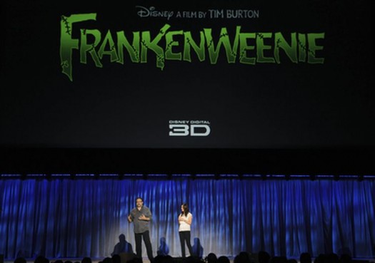 DON HAHN, ALLISON ABBATE at the d23 disney convention introducing Frankenweenie tim burton's new stop motion animated film