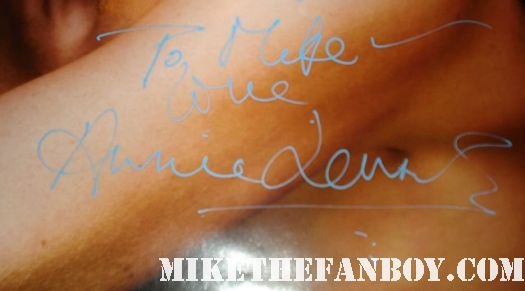 Annie Lennox hand signed autographed bare sold out tour poster rare eurythmics naked promo poster signed autograph light blue paint pen