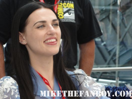 Bradley James (Arthur) and Katie McGrath (Morgana)  signing autographs for fans at san diego comic con 2011 sdcc 2011 rare promo hot sexy rare 