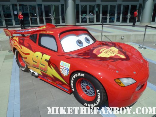 lightning mcqueen Mater outside the convention hall to D23 the disney expo 2011 in anaheim rare mater cars 2