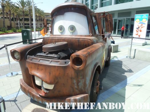 Mater outside the convention hall to D23 the disney expo 2011 in anaheim rare mater cars 2