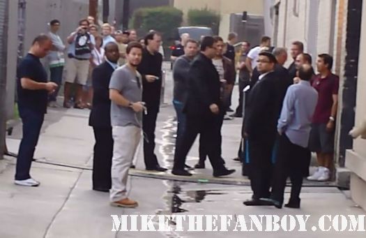 Marky Mark wahlberg arrives at a talk show taping to promote boardwalk empire and signs autographs for fans hot and sexy mark wahlberg