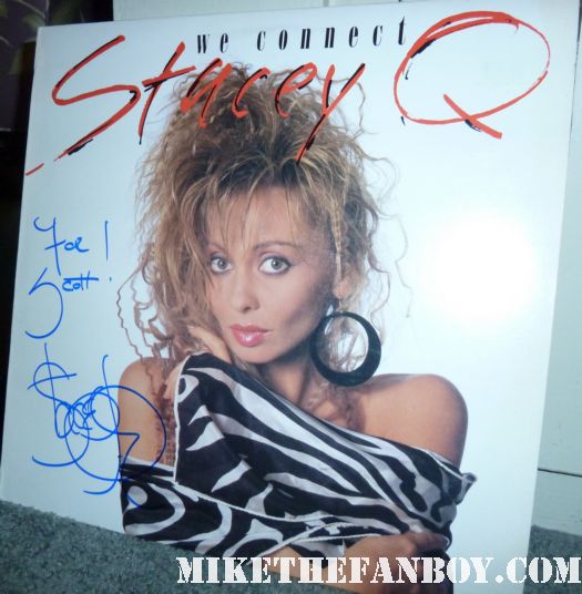 stacey q signed autograph we connect rare vinyl lp promo hot sexy now 2011 stacey q live in concert 2011 now rare 1980's icon Stacey Q on location of her music video we go together from The Return of the Living Dead signed autograph two hearts