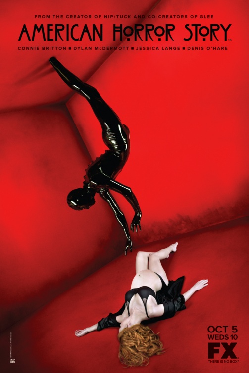 fx new series american horror story rare season 1 promo poster red black creepy image hot sexy naked girl