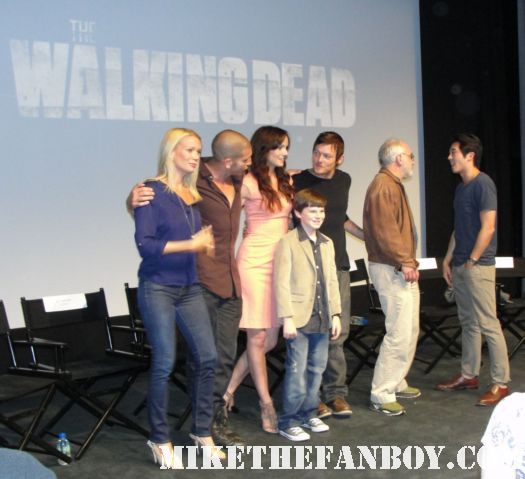 The Walking Dead season 2 premiere with cast q and a Jon Bernthal! Sarah Wayne Callies! Laurie Holden! Jeffrey DeMunn! Steven Yeun! Chandler Riggs! Norman Reedus! cast photo