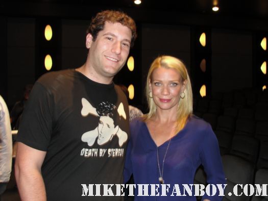 mike the fanboy with The Walking Dead and X-Files star Laurie Holden at the walking dead season 2 premiere screening