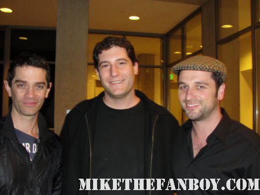mike the fanboy with brothers and sisters star Matthew rhys and true blood tron legacy star james frain