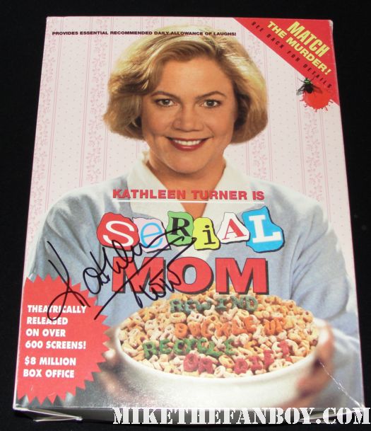 serial mom rare promo cereal box promo video signed autograph kathleen turner rare promo 