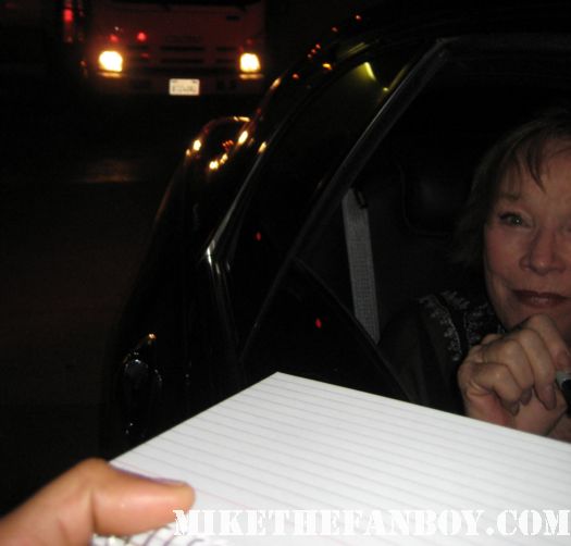 shirley maclaine after her show at her northridge show refusing to sign autographs for fans then signing scotty's steel magnolia's one sheet movie poster Oiser Boudreaux steel magnolias