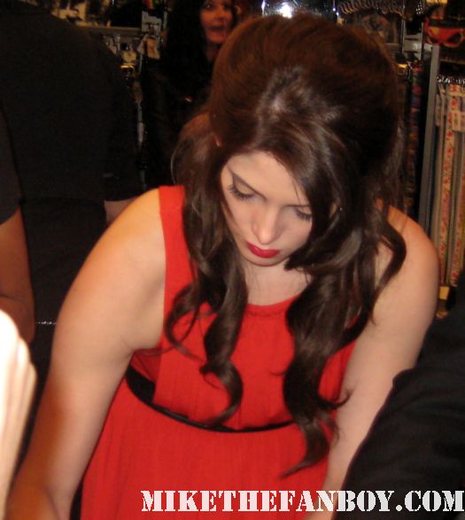 Ashley Greene signing autographs for fans at the hot topic twilight dvd release party hot sexy rare promo