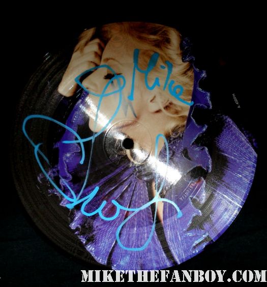 lady gaga hand signed autograph just dance promotional picture disc 7" sexy hot rare blue paint pen
