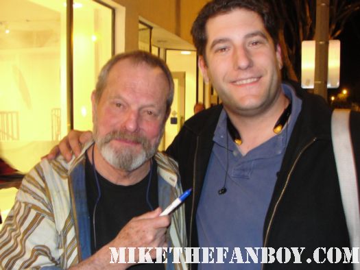 Mike The Fanboy taking a fan photo with terry gilliam director of 12 monkeys brazil time bandits