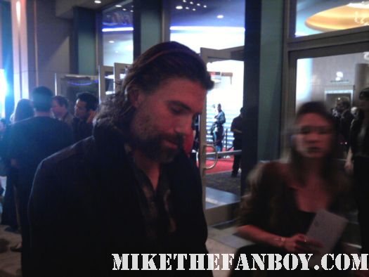 sexy anson mount from hell of wheels stops to sign autographs for fans at the AMC premiere rare promo