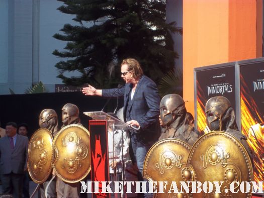 mickey rourke giving his speech at mickey rourke's hand and footprint ceremony at grauman's chinese theatre! Mickey rourke signed autograph immortals