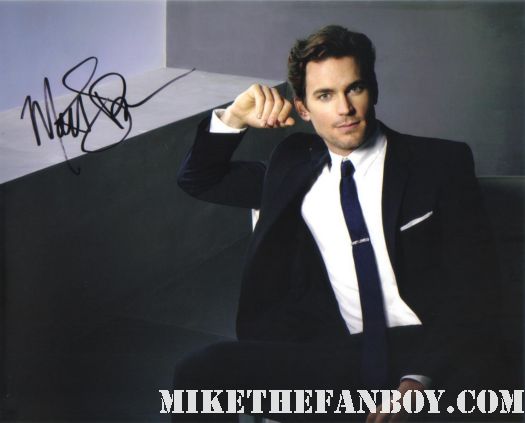 matt-bomer-hand signed autograph photo rare sexy hot white collar star mike the fanboy rare promo suit tie