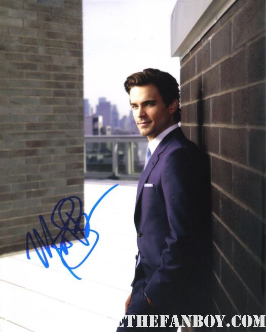 matt-bomer-hand signed autograph photo rare sexy hot white collar star mike the fanboy rare promo suit tie