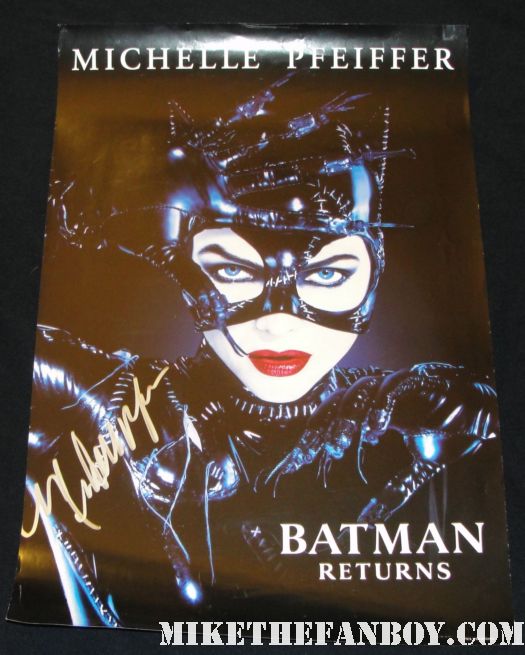michele pfeiffer signed autograph catwoman rare promo mini poster batman returns promo