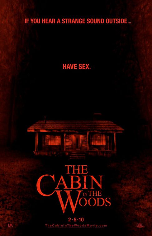 cabin_in_the_woods rare one sheet movie poster promo joss whedon chris hemsworth amy acker have sex tagline