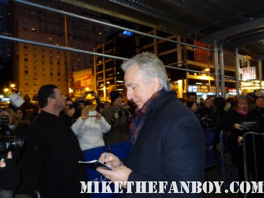 alan rickman signs autographs after a performance of broadways seminar with alan rickman from harry potter and jerry o'connel