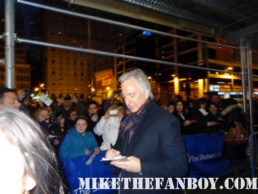 alan rickman signs autographs after a performance of broadways seminar with alan rickman from harry potter and jerry o'connel