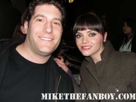 mike the fanboy with pan am star christina ricci taking a fan photo after a talk show taping
