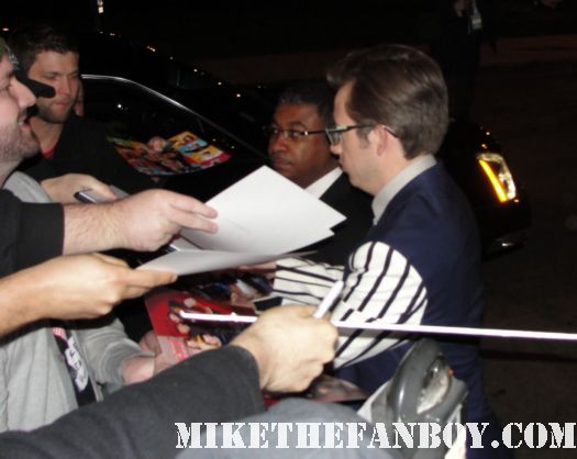 Kevin McHale from Glee stops to sign autographs for fans at the fox all star party 2012 