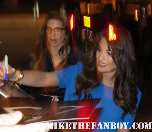 lea michele from glee starts to sign autographs for fans at the fox all star party 2012 hot sexy rare promo rachel finn