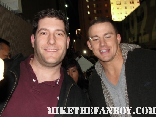 mike the fanboy with sexy star channing tatum while promoting haywire channing tatum looking sex and hot signing autographs for fans after a talk show taping rare promo hot rare photo shoot